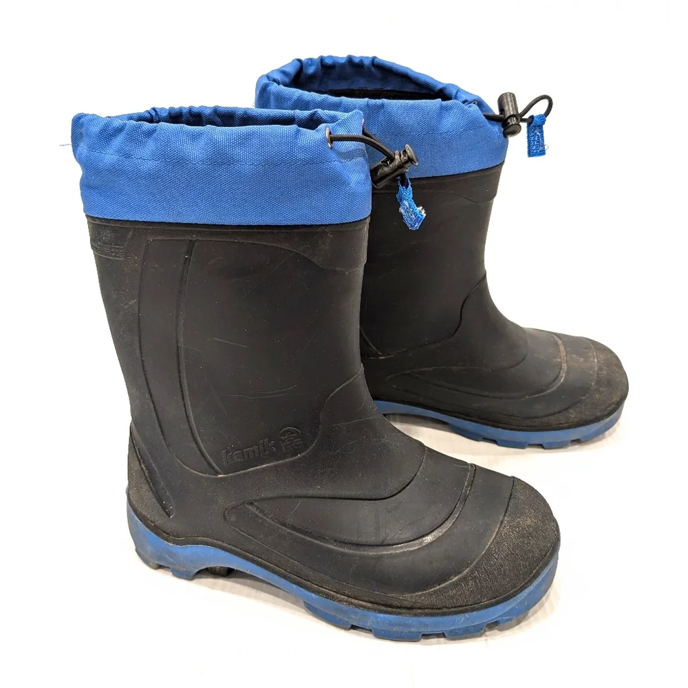 KAMIK youth kids pull-on insulated rubber boots winter boots size 4